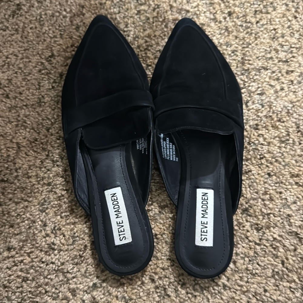 Black Steve Madden Slip Ons